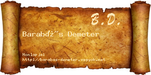 Barabás Demeter névjegykártya